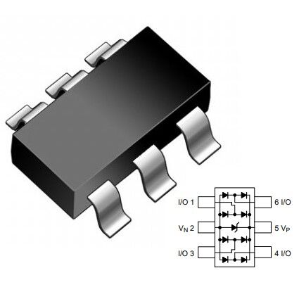 SZTV4201MR6T1G DIODE TVS 500W 5V SOT23-6 ( 426 )