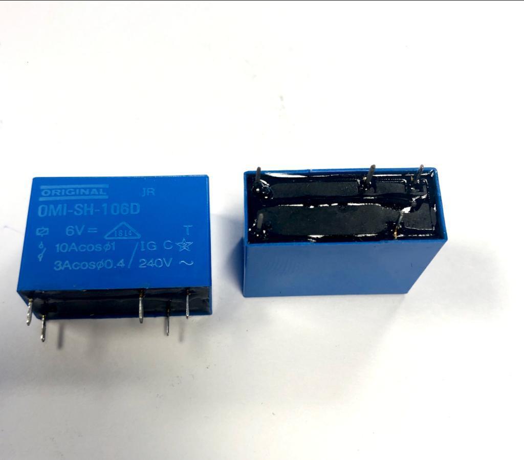 OMI-SH-106D Röle 1Kontak 10A 6V DC 5pin PCB