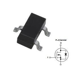 MGSF1P02LT1 (PCH) Mosfet P-cannel 0,75A 20V SOT23