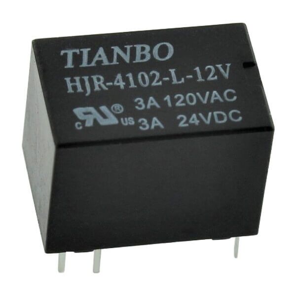 HJR-4102-L-12VDC  Röle 1kontak 3A 12V DC Pcb 6pin