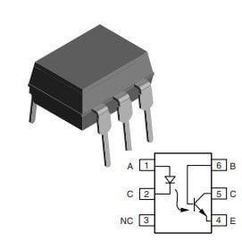 CNY17-4 Optocoupler, Phototransistor Output, with Base Connection DIP6