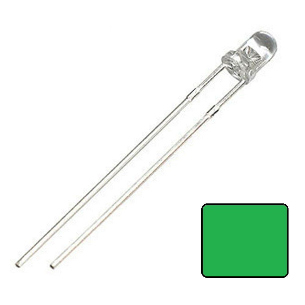 3mm Şeffaf Yeşil Led
