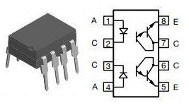 ILD55 Optocoupler  Dual Photodarlington Output