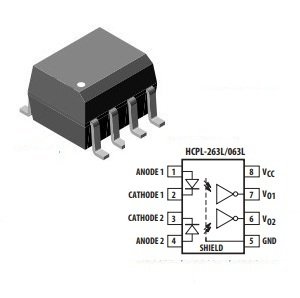HCPL-063L High Speed LVTTL Compatible 3.3 V Optocouplers  SO8